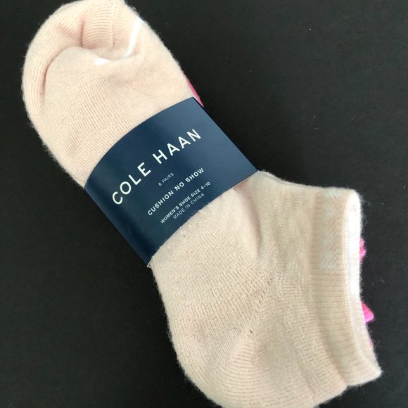 COLE HAAN 6 Pairs Women's Cushion No Show Sport Socks NWT - Picture 1 of 5